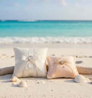 Beach Wedding Ring Pillows in the Cayman Islands