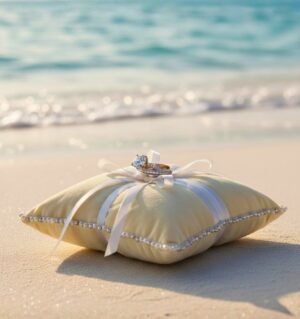 Beach Wedding Ring Pillows in the Cayman Islands
